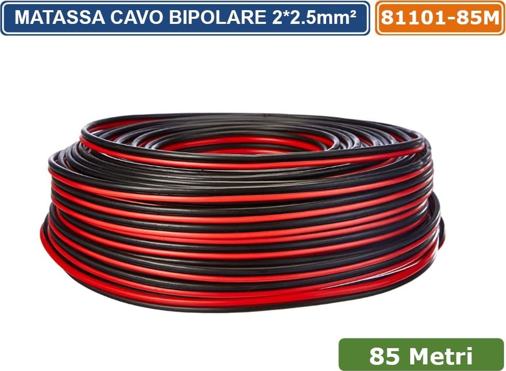 MATASSA 85 METRI CAVO PER ALIMENTAZIONE  2*2.5 MMQ CCA PVC ROSSO + NERO - 2
