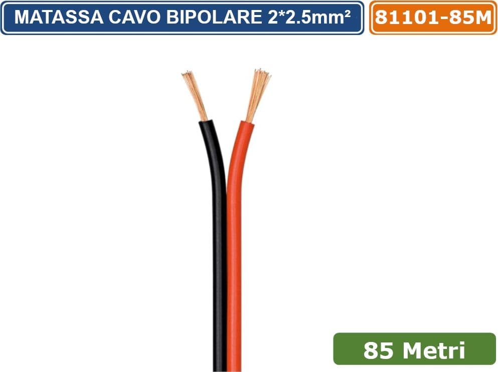 MATASSA 85 METRI CAVO PER ALIMENTAZIONE  2*2.5 MMQ CCA PVC ROSSO + NERO - 3