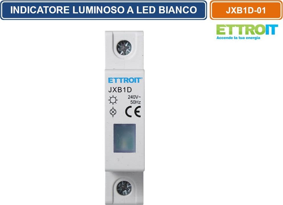 ETTROIT INDICATORE LUMINOSO LED SU GUIDA DIN 1 MODULO PER PRESENZA TENSIONE SPIA DI SEGNALAZIONE VERDE GIALLO ROSSO BLU BIANCO - 3