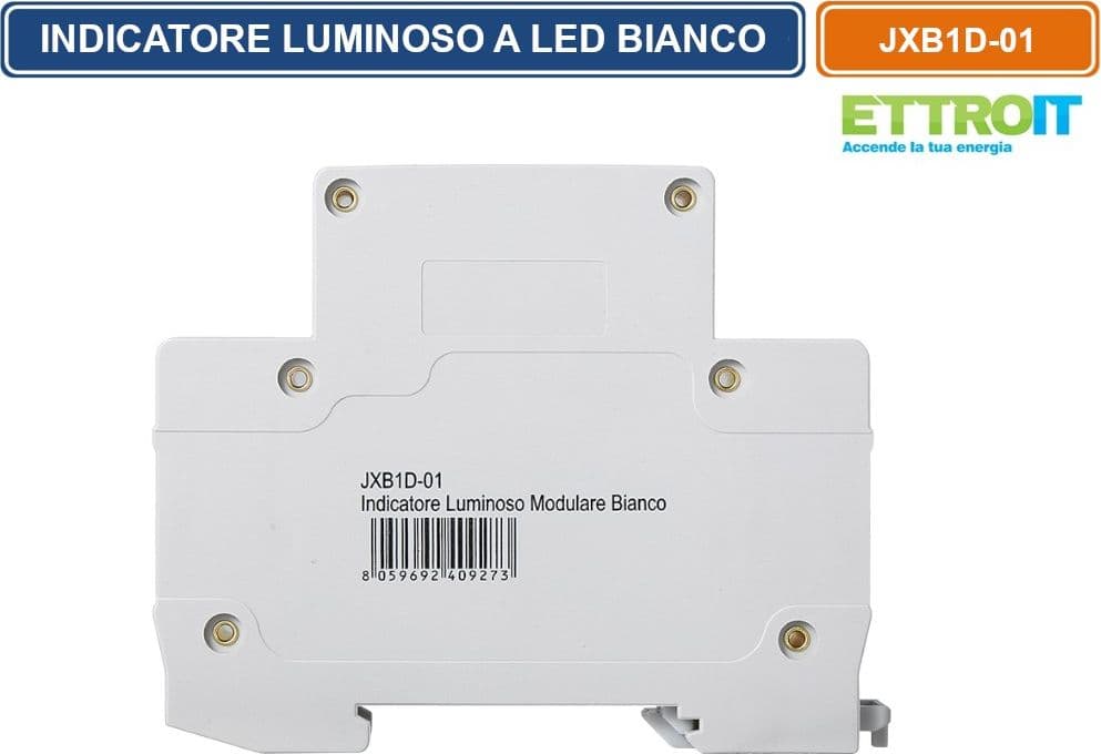 ETTROIT INDICATORE LUMINOSO LED SU GUIDA DIN 1 MODULO PER PRESENZA TENSIONE SPIA DI SEGNALAZIONE VERDE GIALLO ROSSO BLU BIANCO - 4
