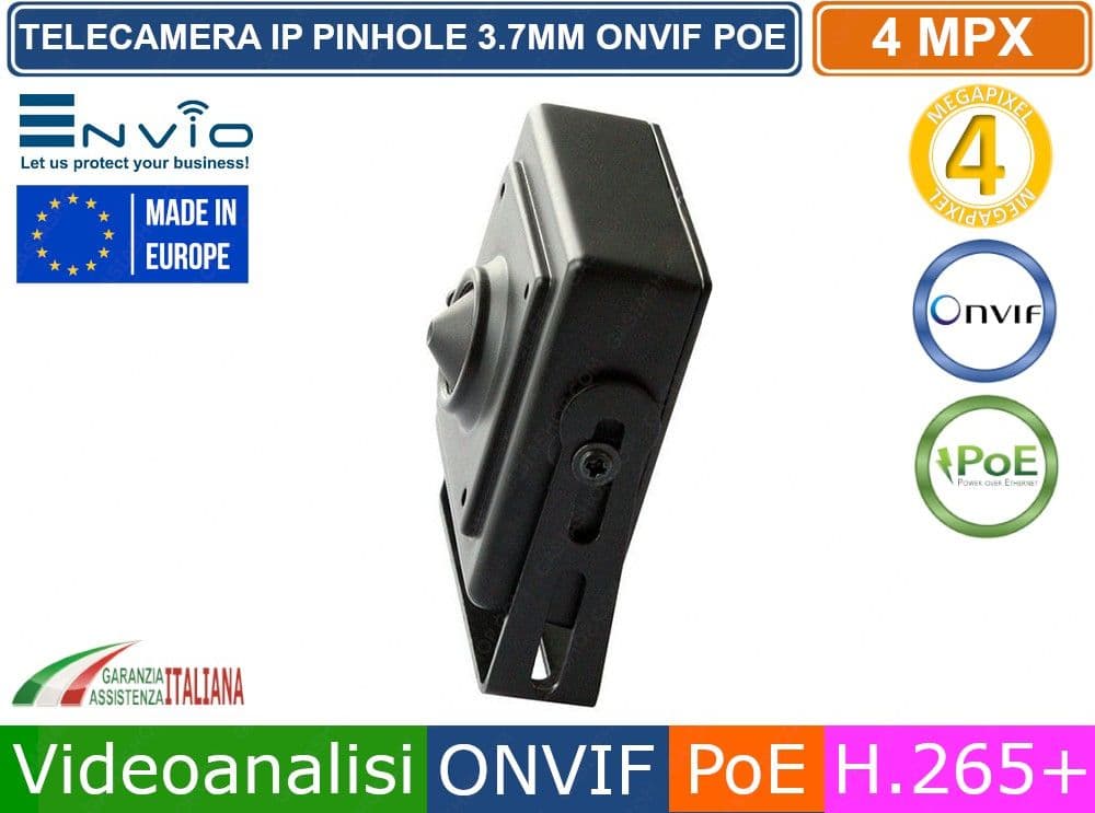TELECAMERA IP NETWORK PINHOLE SPY 3.7MM IP 4MP VIDEOANALISI HUMAN DETECT FACE DETECTION - 2