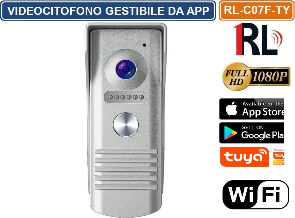 VIDEOCITOFONO WIFI INTELIGENTE GESTIBILE DA SMARTPHONE APP TUYA CON MONITOR 7"VIDEOCAMERA 2 MP - 3