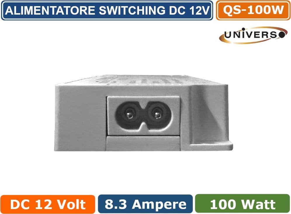 UNIVERSO QS-100W ALIMENTATORE SWITCHING DC 12V 100W 8.33A 11 USCITE 3 INGRESSO SENSORE PER STRIP LED - 4