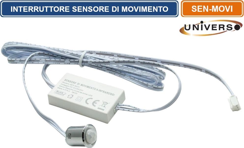 UNIVERSO SEN-MOVI INTERRUTTORE CON SENSORE DI MOVIMENTO PER STRIP LED IP20