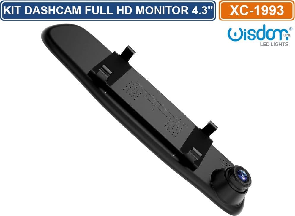 KIT SPECCHIETTO RETROVISORE MONITOR 4.3" CON DASHCAM E TELECAMERA RETROMARCIA REGISTRA SD CARD FULL HD 1080P - 5