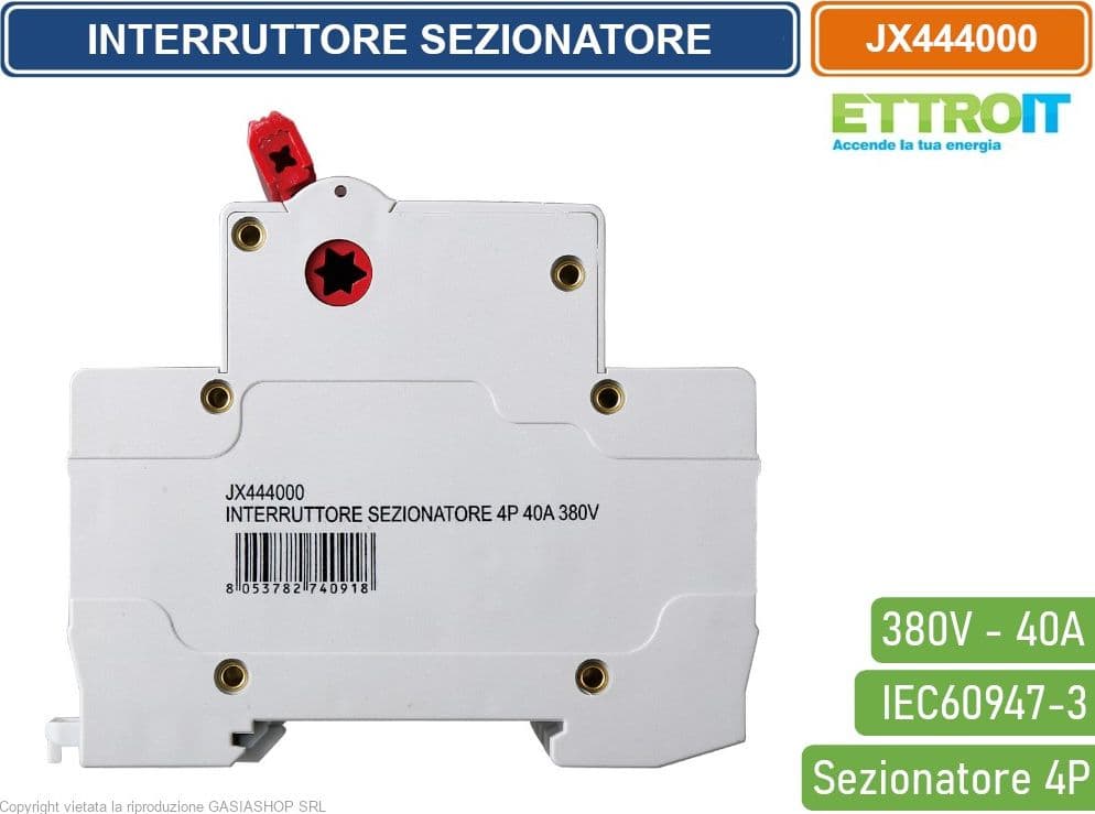 ETTROIT INTERRUTTORE DI ISOLAMENTO SEZIONATORE 4P 40A 380V - 3