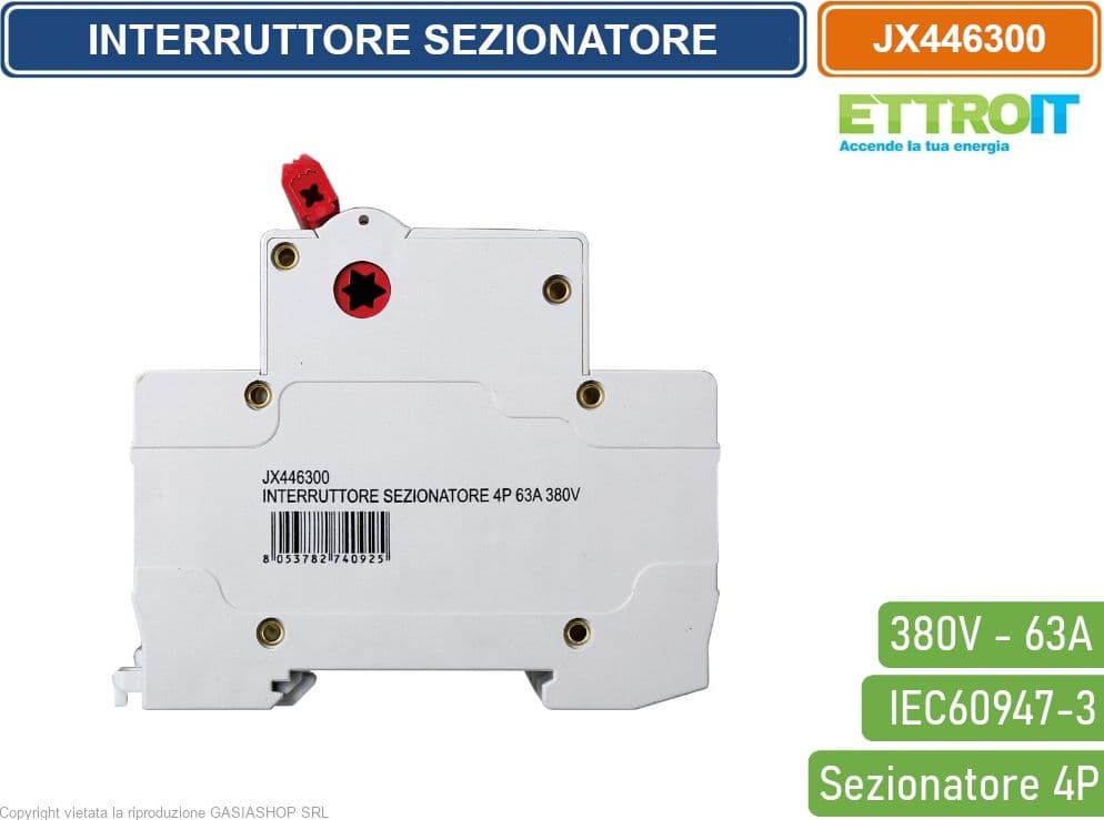 ETTROIT INTERRUTTORE DI ISOLAMENTO SEZIONATORE 4P 63A 380V - 3