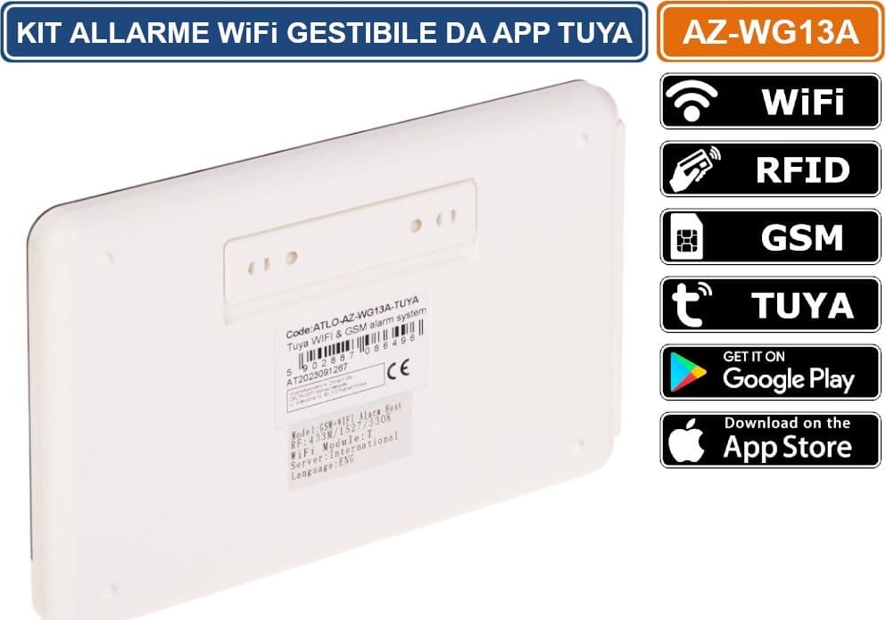 KIT SISTEMA DI ALLARME WIRELESS WiFi GSM CON RFID GESTIBILE DA SMARTPHONE CON APP TUYA - 4