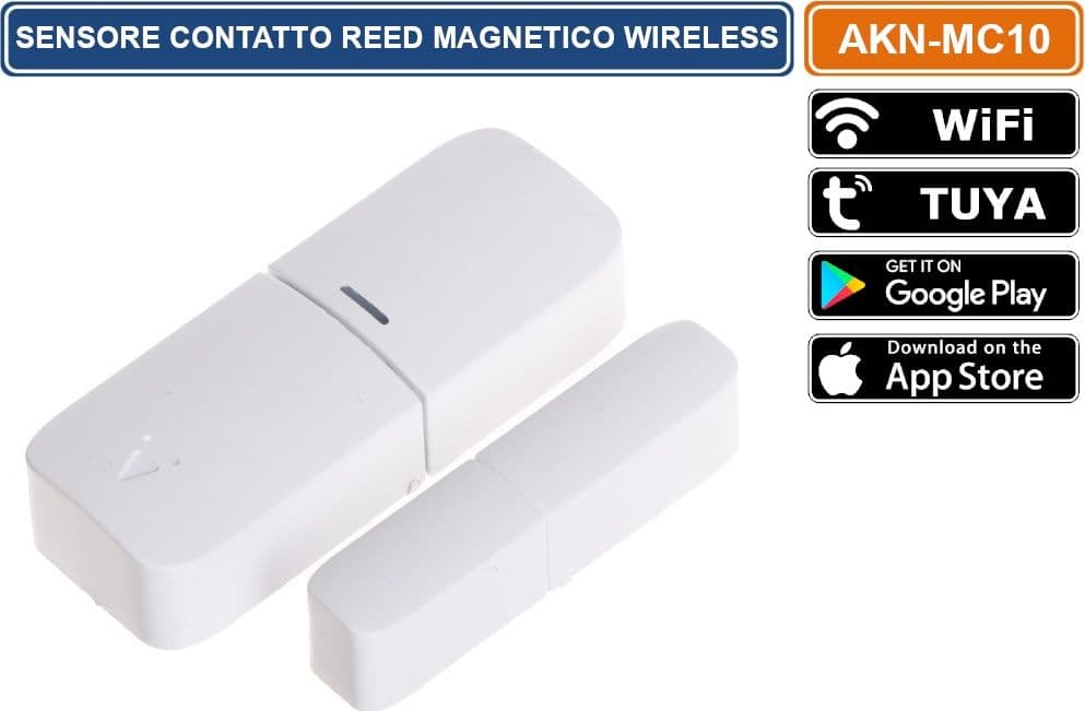 SENSORE CONTATTO MAGNETICO REED WIRELESS  PER SISTEMA DI ALLARME ATLO-AZ-WG13A-TUYA - 2