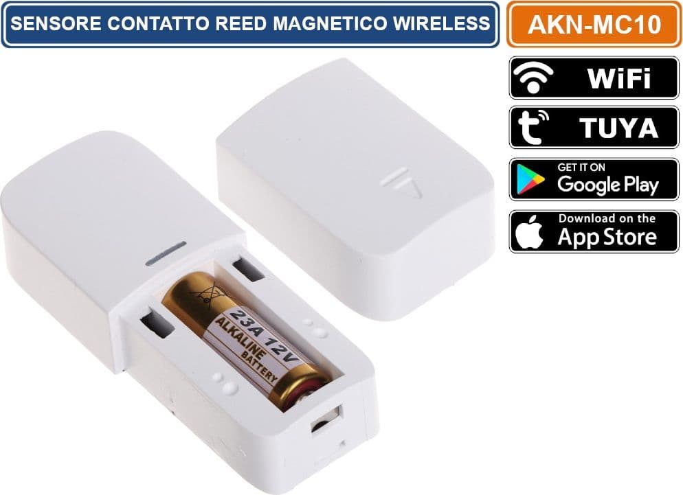 SENSORE CONTATTO MAGNETICO REED WIRELESS  PER SISTEMA DI ALLARME ATLO-AZ-WG13A-TUYA - 3