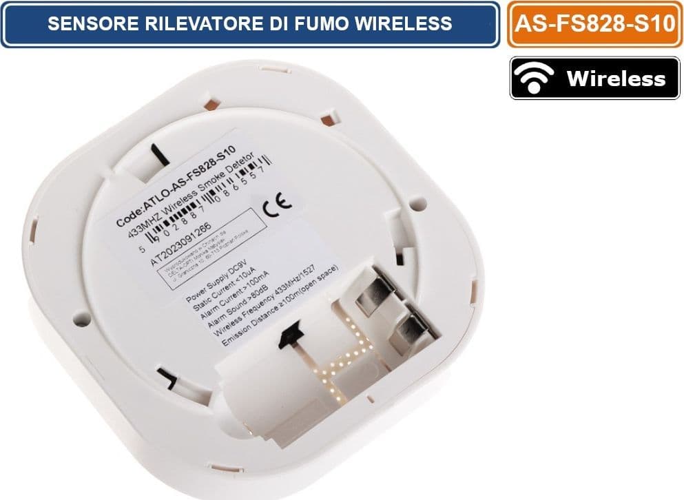SENSORE RILEVATORE DI FUMO WIRELESS  PER SISTEMA DI ALLARME ATLO-AZ-WG13A-TUYA - 3