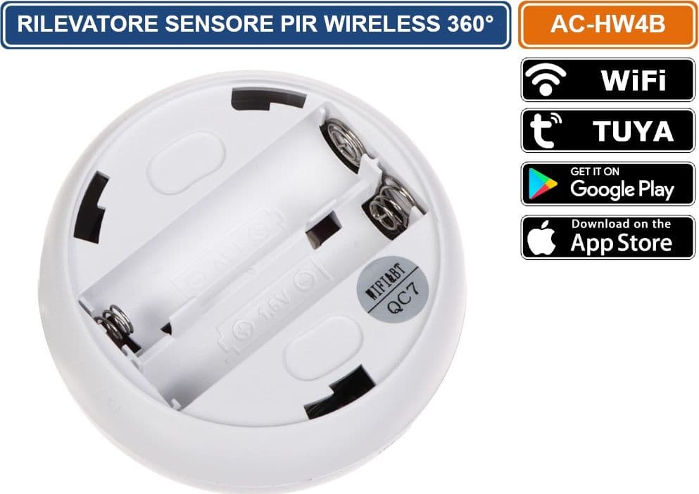 SENSORE RILEVATORE PIR WIRELESS A SOFFITTO 360° PER SISTEMA DI ALLARME ATLO-AZ-WG13A-TUYA - 2