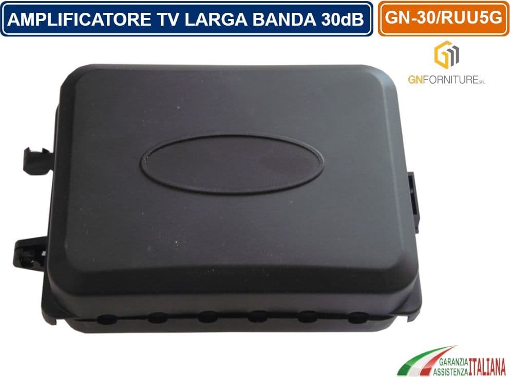 AMPLIFICATORE TV LARGA BANDA 30dB CON FILTRO 5G/LTE INTEGRATO PER DVB-T2 2 INGRESSI 2 USCITE - 3