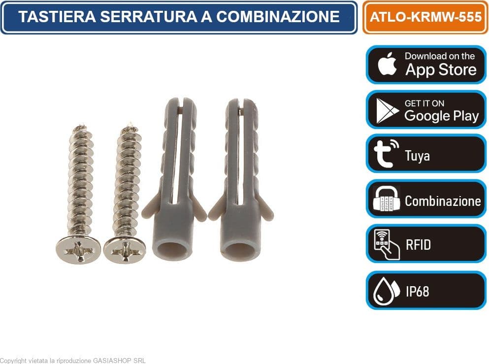 TASTIERA SMART WIFI RFID APRICANCELLO SERRATURA A COMBINAZIONE DA ESTERNO PER TAG BADGE IP68 GGESTIBILE DA APP TUYA - 4