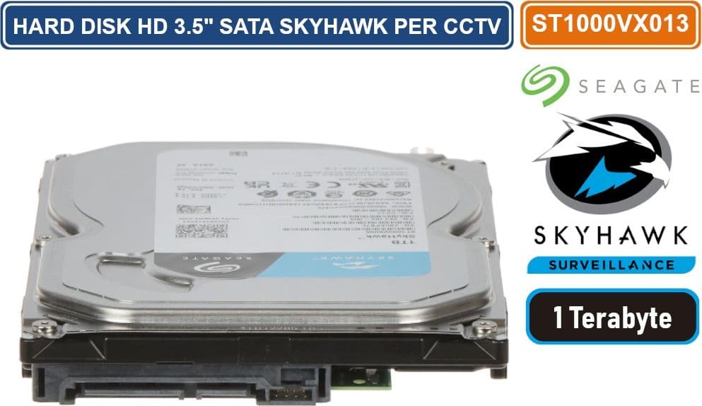HARD DISK HD 3,5" SATA SKYHAWK 1000 GB 1TB 6Gb/s SEAGATE ST1000VX013 CCTV - 3