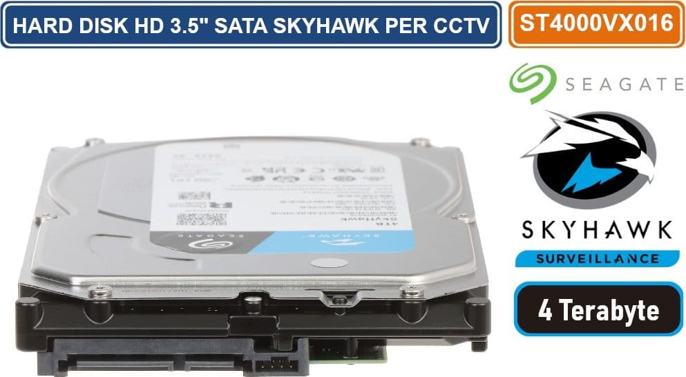 HARD DISK HD 3,5" SATA SKYHAWK 4000 GB 4TB 6Gb/s SEAGATE ST4000VX016 CCTV - 3