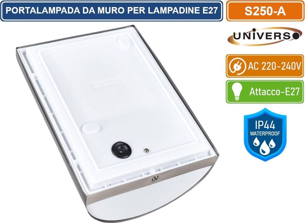 UNIVERSO S250-A PORTALAMPADA WALL LIGHT DA MURO PER LAMPADINE E27 DA ESTERNO IP44 - 2