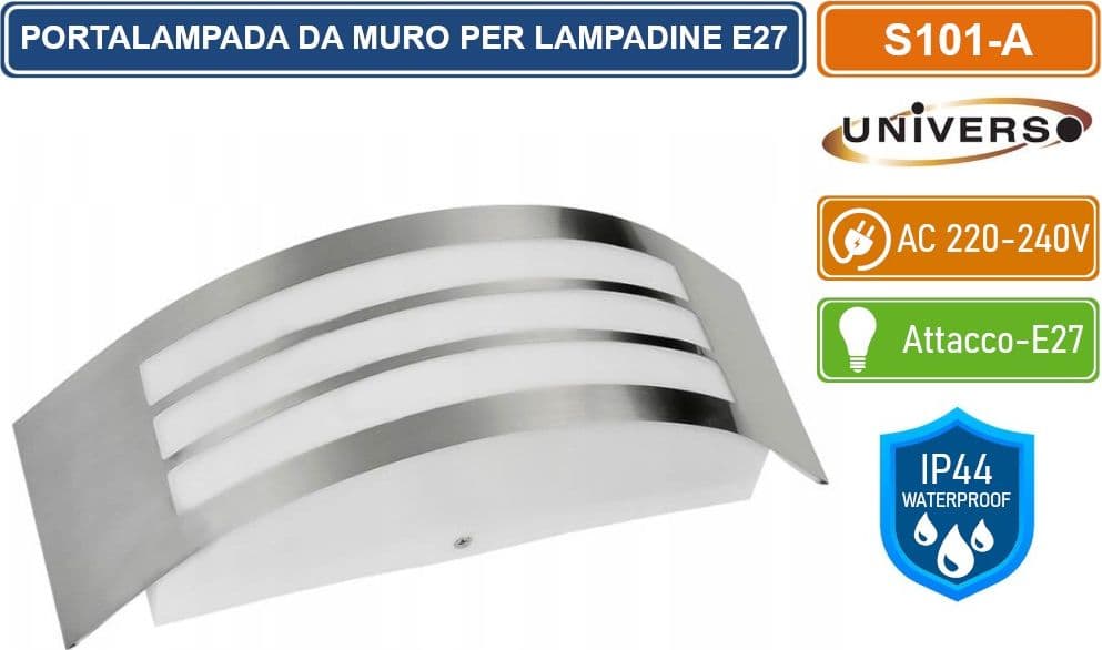 UNIVERSO S101-A PORTALAMPADA WALL LIGHT DA MURO PER LAMPADINE E27 DA ESTERNO IP44 - 2