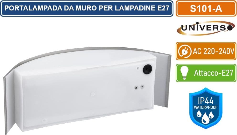 UNIVERSO S101-A PORTALAMPADA WALL LIGHT DA MURO PER LAMPADINE E27 DA ESTERNO IP44 - 3