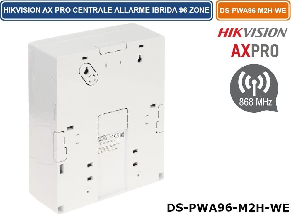 HIKVISION DS-PWA96-M2H-WE CENTRALE D'ALLARME IBRIDA WIRELESS E FILARE 16 ZONE FILARI 2 USCITE 3G/4G/WIFI/LAN FINO A 96 ZONE TOTALI GRADO 2 - 2