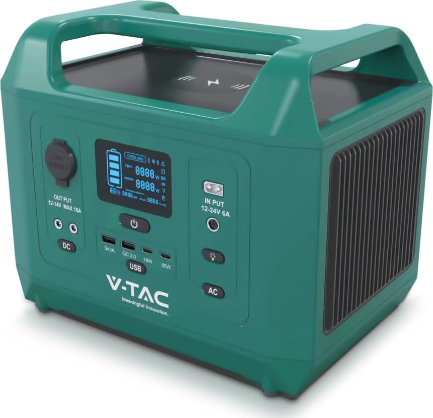 V-TAC VT-606N ACCUMULATORE PORTATILE LIFEPO4 576WH 600W RICARICABILE COMPATIBILE SISTEMA FOTOVOLTAICO PORTATILE - SKU 11626 - 2
