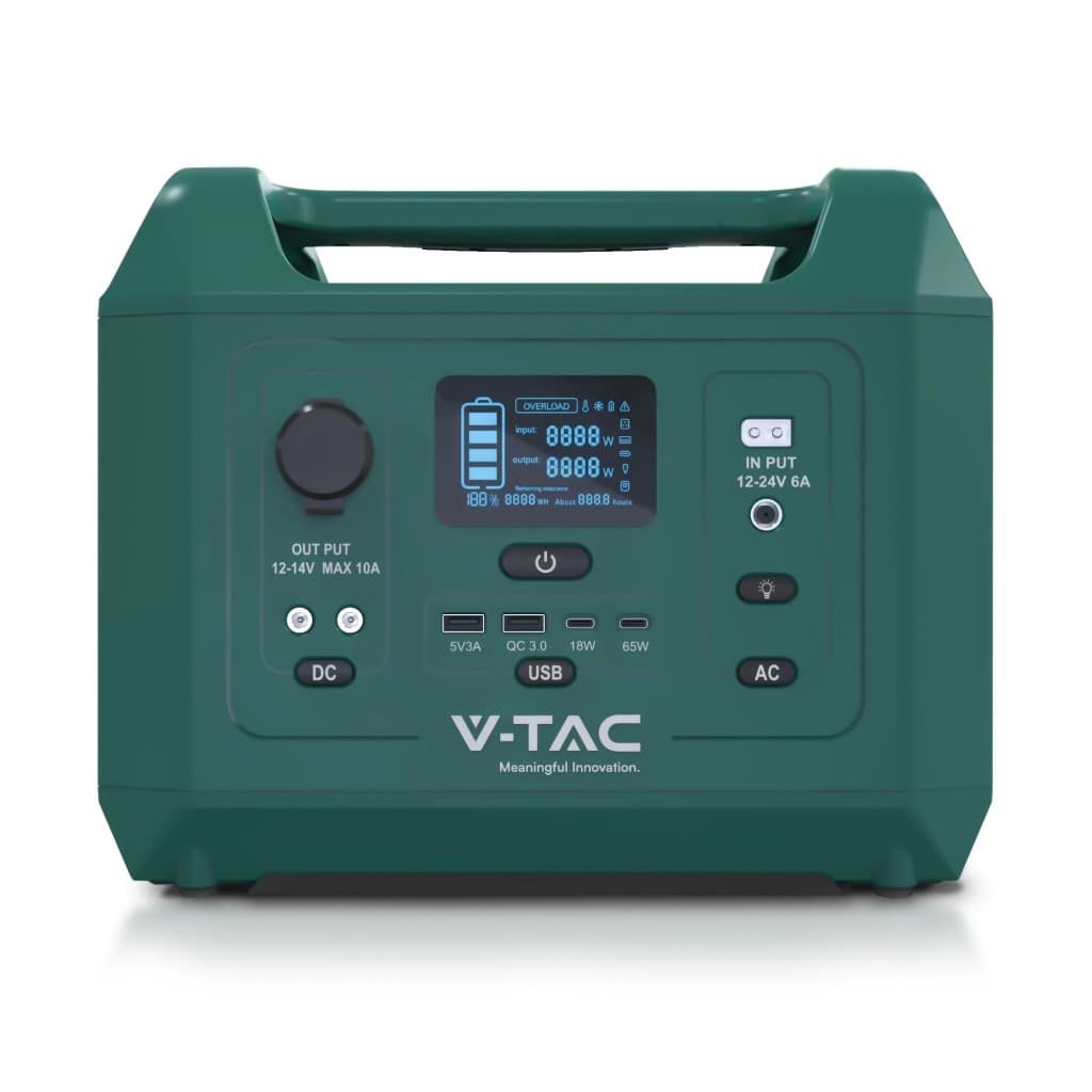 V-TAC VT-606N ACCUMULATORE PORTATILE LIFEPO4 576WH 600W RICARICABILE COMPATIBILE SISTEMA FOTOVOLTAICO PORTATILE - SKU 11626 - 3