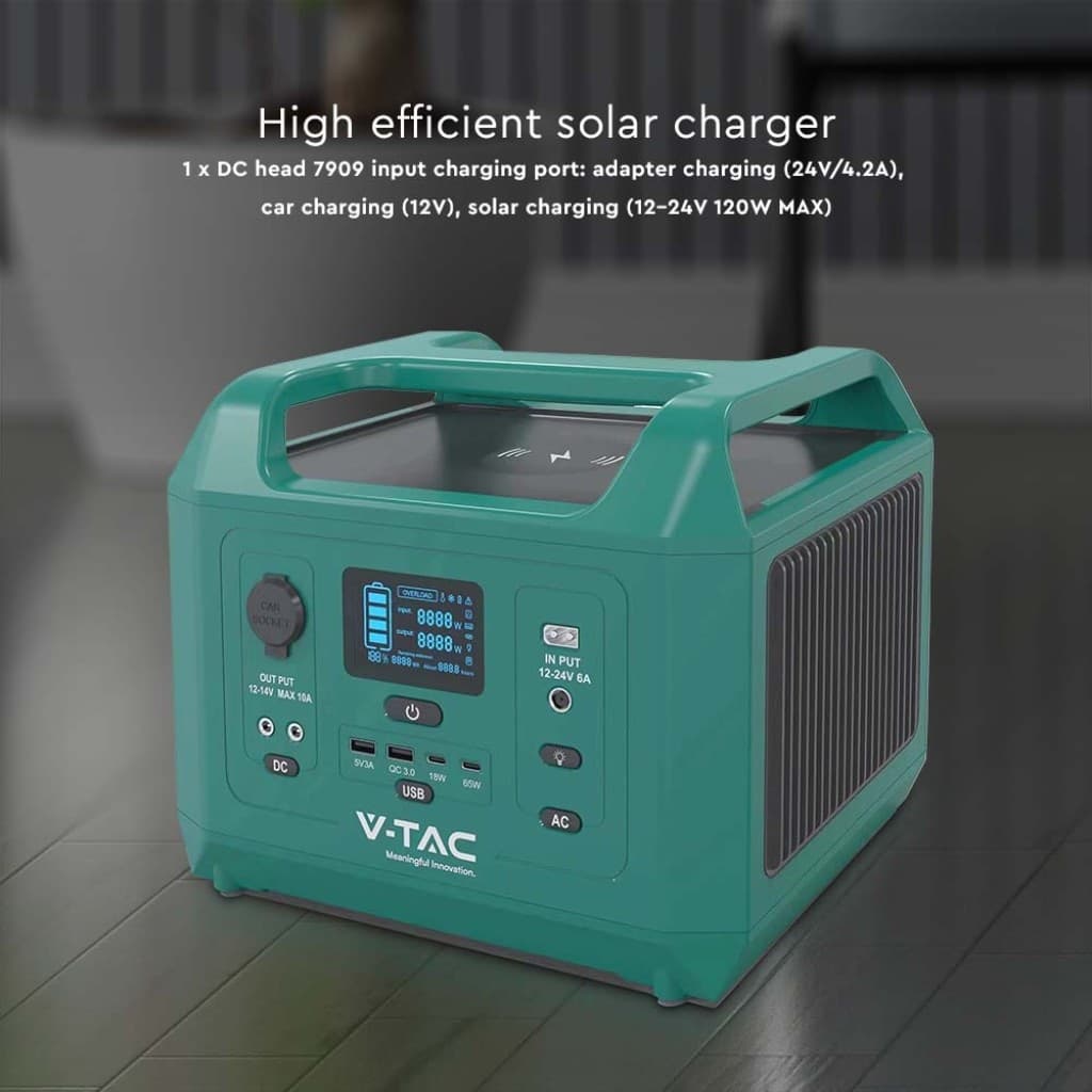 V-TAC VT-606N ACCUMULATORE PORTATILE LIFEPO4 576WH 600W RICARICABILE COMPATIBILE SISTEMA FOTOVOLTAICO PORTATILE - SKU 11626 - 4