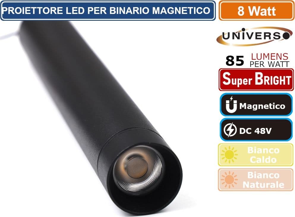 UNIVERSO MAGNETIC PENDANT LIGHT LAMPADA LED A SOSPENSIONE MAGNETICA 8W NERO CRI≥90 - 2