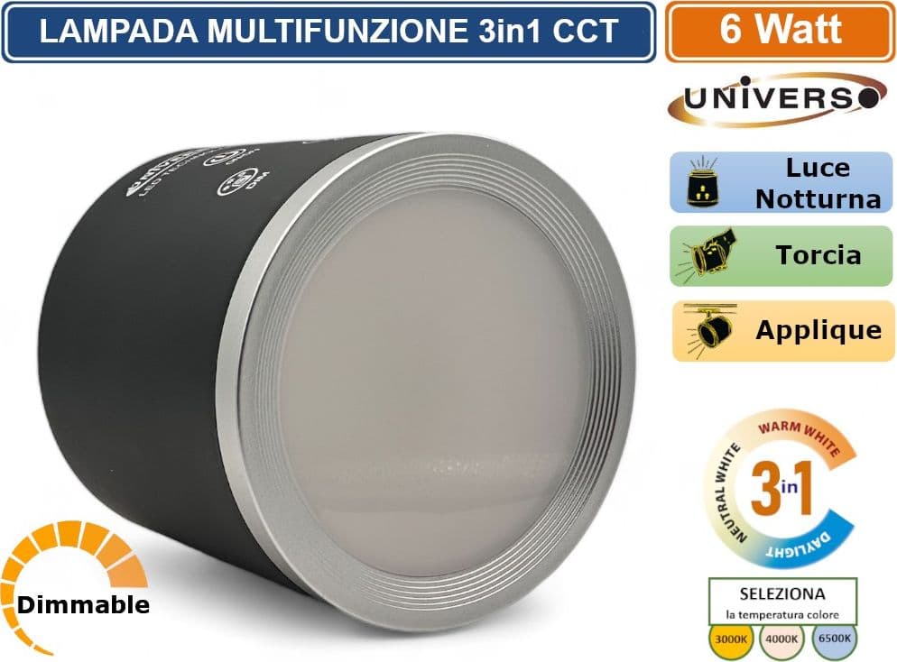 BL-1005-N LAMPADA MULTIFUNZIONE RICARICABILE DA TAVOLO 6W DIMMERABILE CCT 3 IN 1 TEMPERATURA LUCE SELEZIONABILE - 4