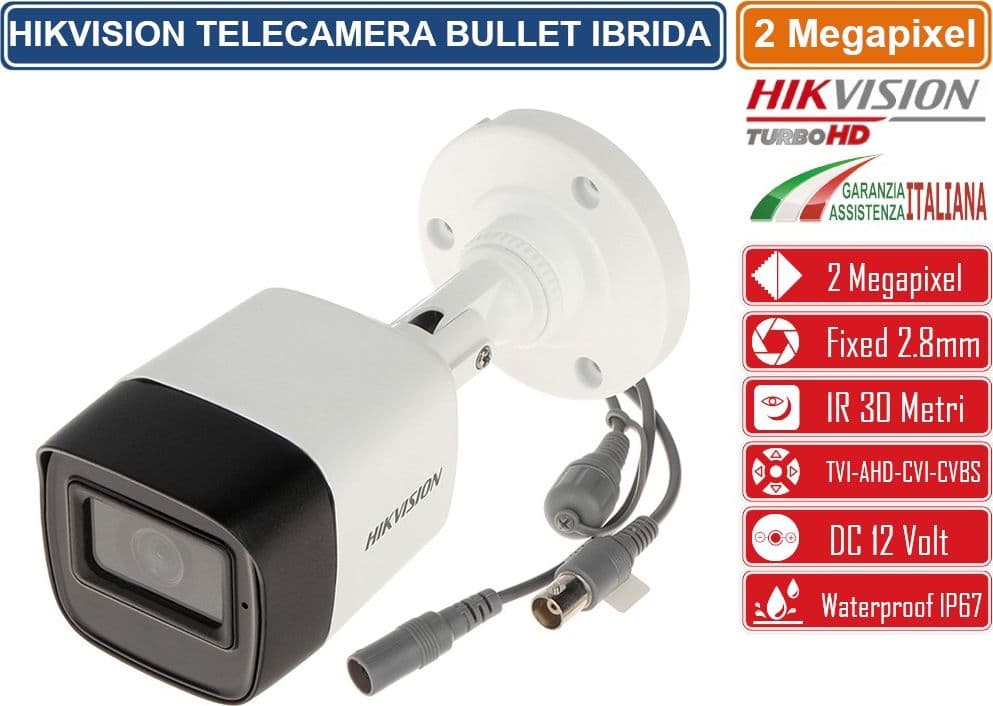 HIKVISION DS-2CE16D0T-ITFS TELECAMERA BULLET 4IN1 TVI/AHD/CVI/CVBS HD 2 MEGAPIXEL FULL HD 1080P 2.8MM OSD IP67 - 3