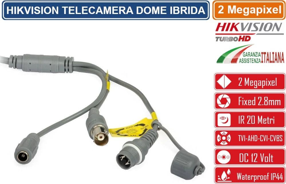 HIKVISION DS-2CE56D0T-IRMMF TELECAMERA DOME 4IN1 TVI/AHD/CVI/CVBS HD 2 MEGAPIXEL FULL HD 1080P 2.8MM OSD IP44 - 4