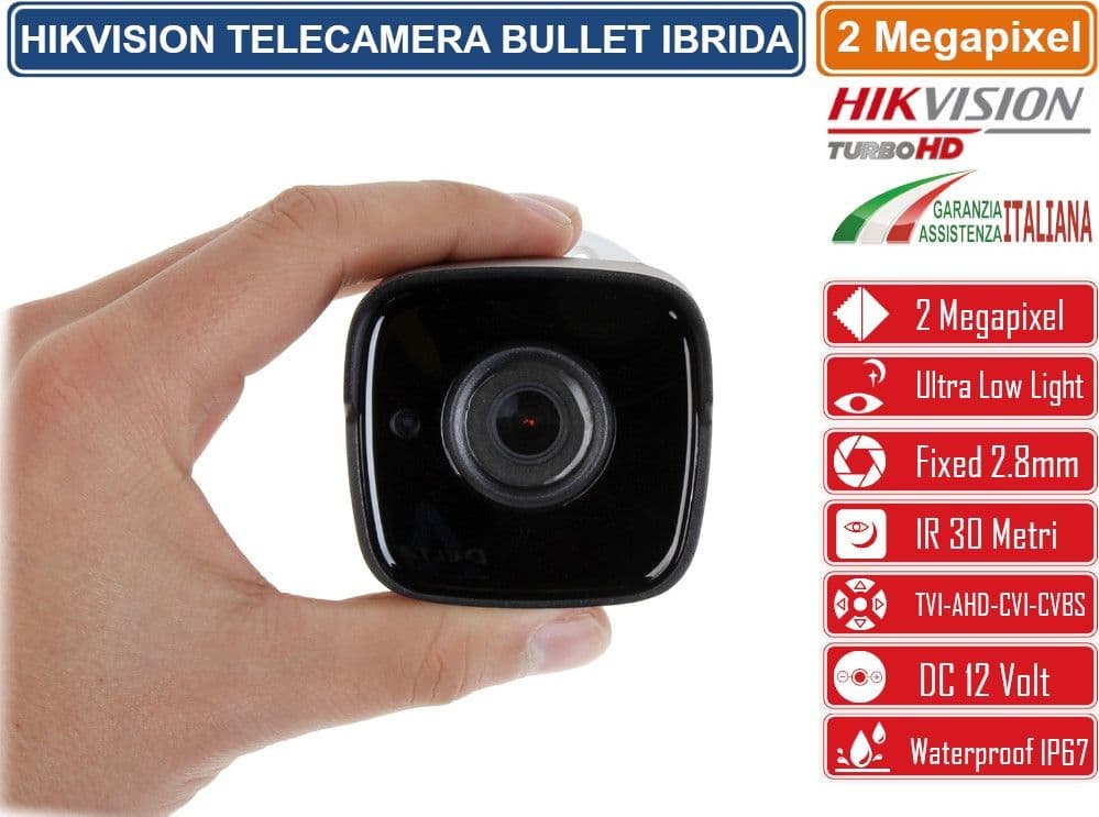 HIKVISION DS-2CE16D8T-ITF TELECAMERA BULLET 4IN1 TVI/AHD/CVI/CVBS ULTRA LOW LIGHT 2 MEGAPIXEL FULL HD 1080P 2.8MM OSD IP67 - 4