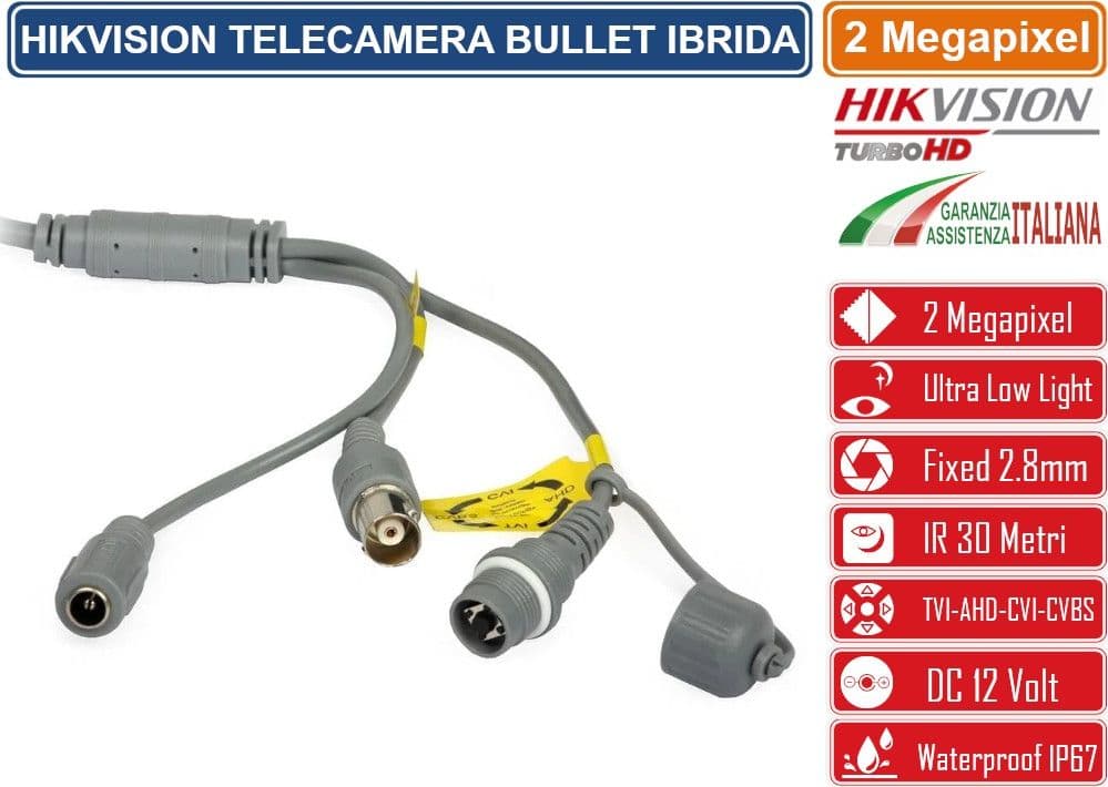 HIKVISION DS-2CE16D8T-ITF TELECAMERA BULLET 4IN1 TVI/AHD/CVI/CVBS ULTRA LOW LIGHT 2 MEGAPIXEL FULL HD 1080P 2.8MM OSD IP67 - 5