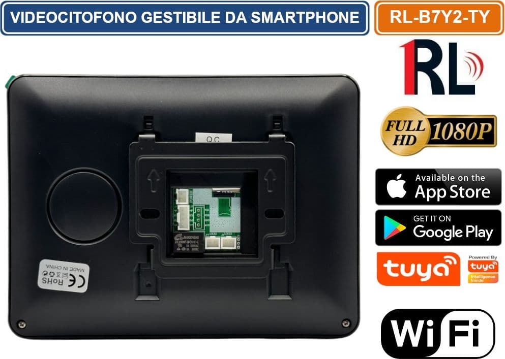 VIDEOCITOFONO WIFI INTELIGENTE GESTIBILE DA SMARTPHONE APP TUYA CON DOPPIO MONITOR 7" E DOPPIO PULSANTE VIDEOCAMERA 2 MP - 4