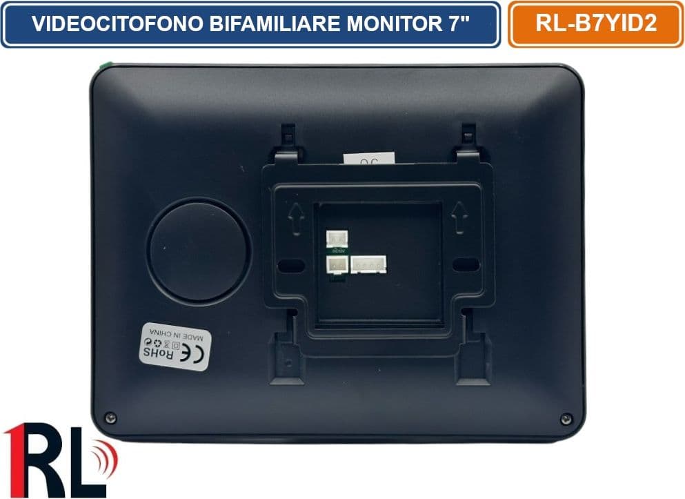 KIT VIDEOCITOFONO BIFAMILIARE DUE PULSANTI DOPPIO MONITOR A COLORI 7" APERTURA ELETTROSERRATURA - 4