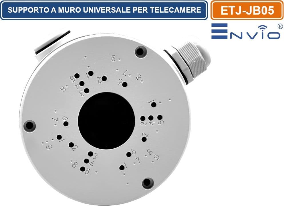 SUPPORTO A MURO METALLICO DA ESTERNO DEEP BASE PER TELECAMERE DOME E BULLET CCTV IP66 - 2