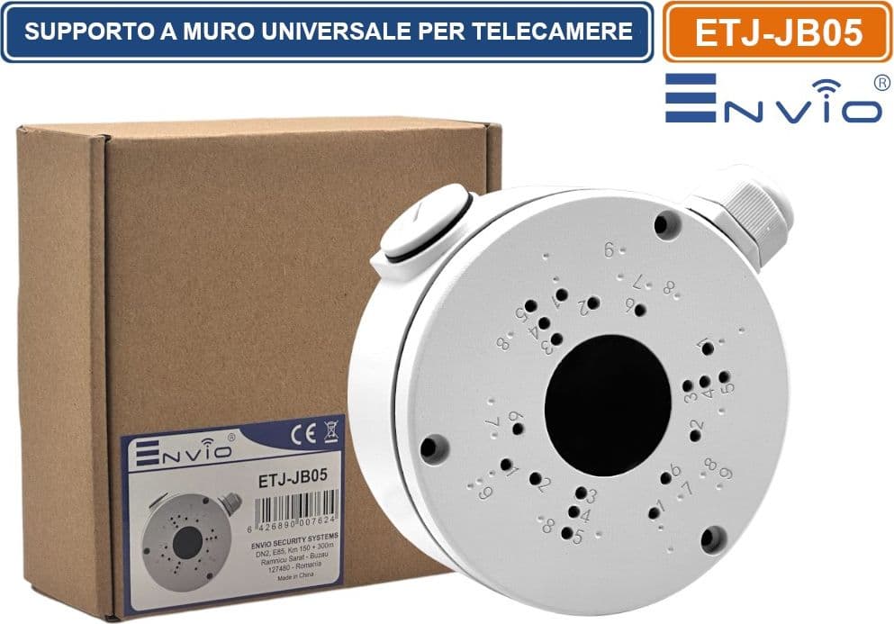 SUPPORTO A MURO METALLICO DA ESTERNO DEEP BASE PER TELECAMERE DOME E BULLET CCTV IP66 - 5
