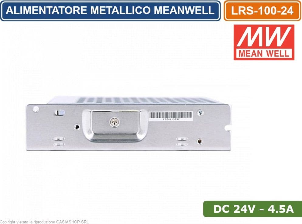 LRS-100-24 ALIMENTATORE SWITCHING MEANWELL 100W 24VDC 4.5A 115/230VAC DOPPIA USCITA - 4