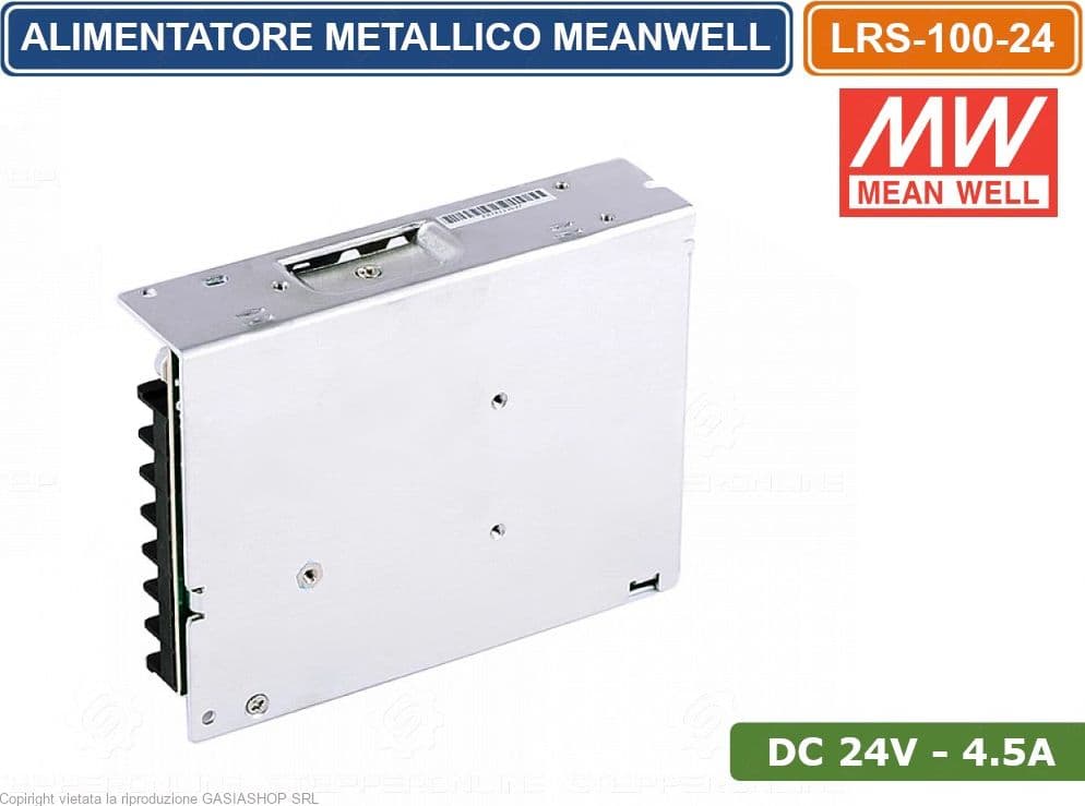 LRS-100-24 ALIMENTATORE SWITCHING MEANWELL 100W 24VDC 4.5A 115/230VAC DOPPIA USCITA - 5