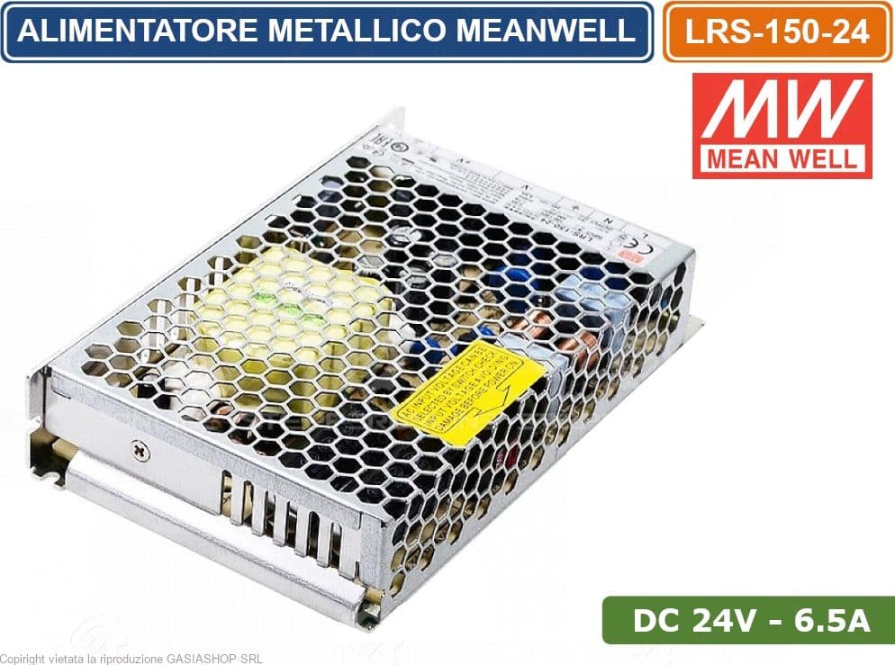 LRS-150-24 ALIMENTATORE SWITCHING MEANWELL 150W 24VDC 6.5A 115/230VAC DOPPIA USCITA - 3