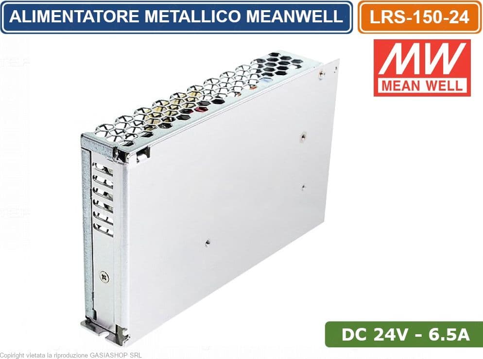 LRS-150-24 ALIMENTATORE SWITCHING MEANWELL 150W 24VDC 6.5A 115/230VAC DOPPIA USCITA - 4