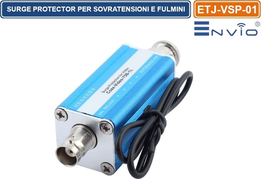 LIMITATORE DI SOVRATENSIONE VIDEO SURGE PROTECTOR PER SISTEMI CCTV PROTEZIONE DA FULMINI E SOVRATENSIONI IN E OUT BNC - 2