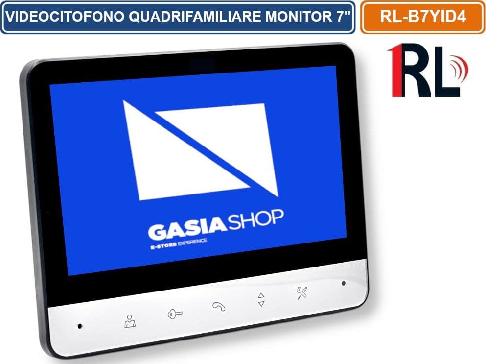 KIT VIDEOCITOFONO QUADRIFAMILIARE QUATTRO PULSANTI QUATTRO MONITOR A COLORI 7" APERTURA ELETTROSERRATURA - 2