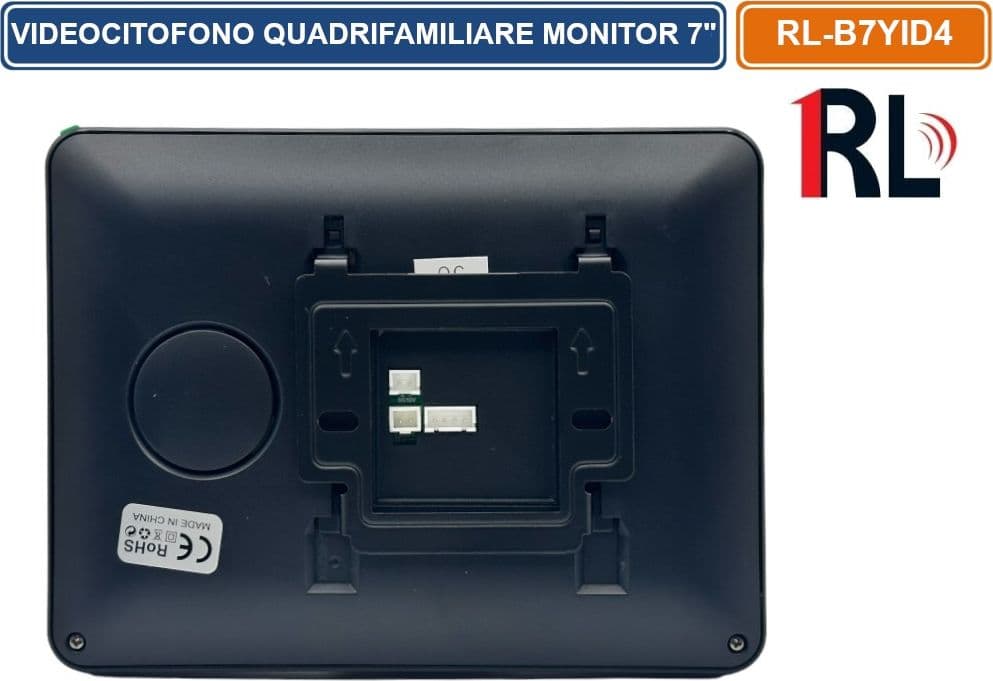 KIT VIDEOCITOFONO QUADRIFAMILIARE QUATTRO PULSANTI QUATTRO MONITOR A COLORI 7" APERTURA ELETTROSERRATURA - 3