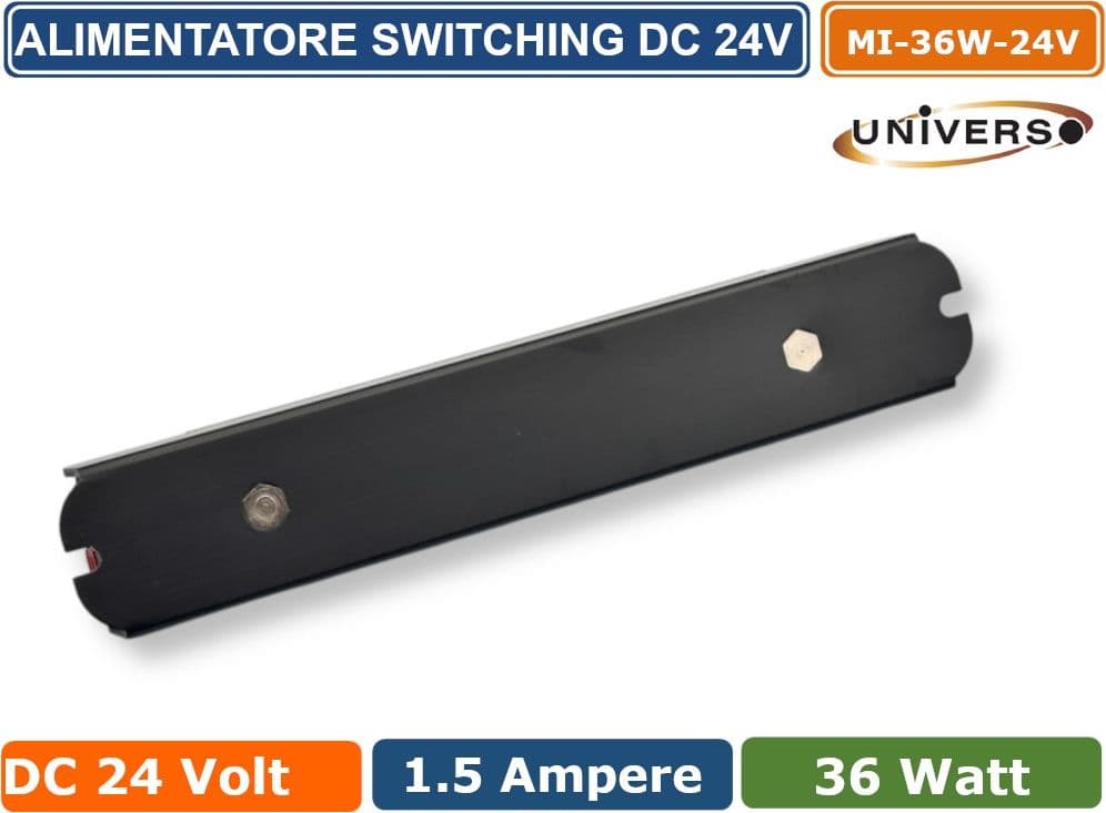 UNIVERSO MI-36W-24V ALIMENTATORE SWITCHING ULTRA SLIM DA ESTERNO IP67 CON POTENZA 36W DC 24V 1.5A - 5