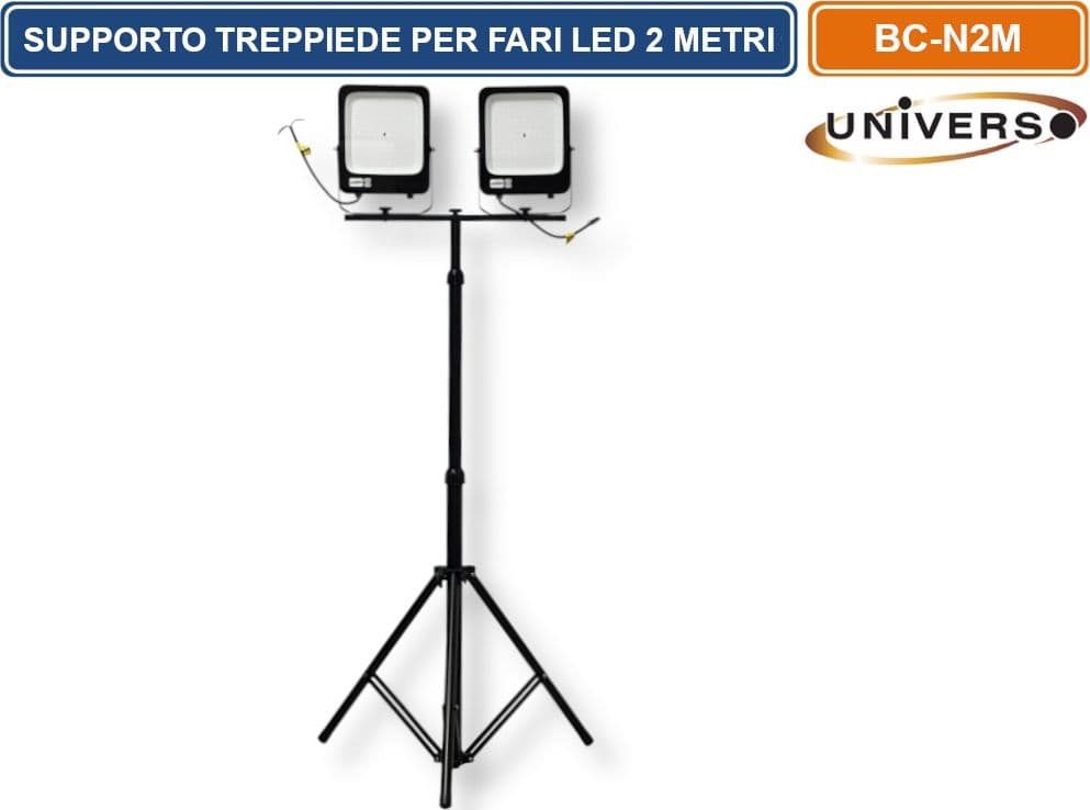 UNIVERSO BC-N2M SUPPORTO TREPPIEDE PER FARI PROIETTORI LED ALTEZZA REGOLABILE FINO A 2 METRI - 3