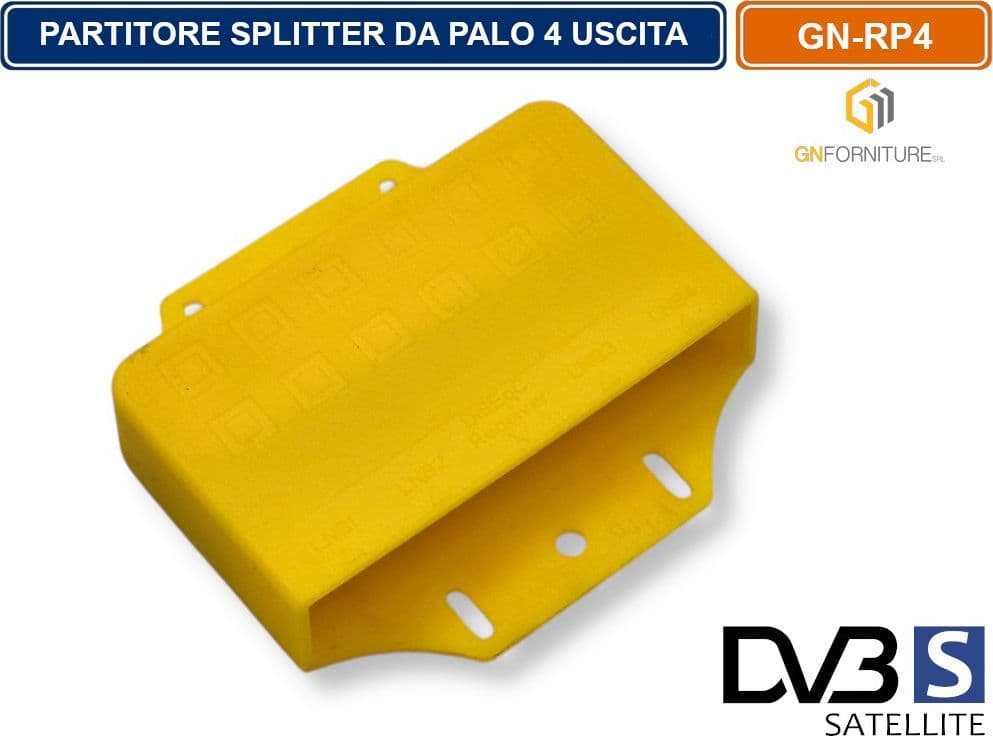 RIPARTITORE SPLITTER DA PALO SEGNALE TV SATELLITARE 1 INGRESSO 4 USCITE - 3