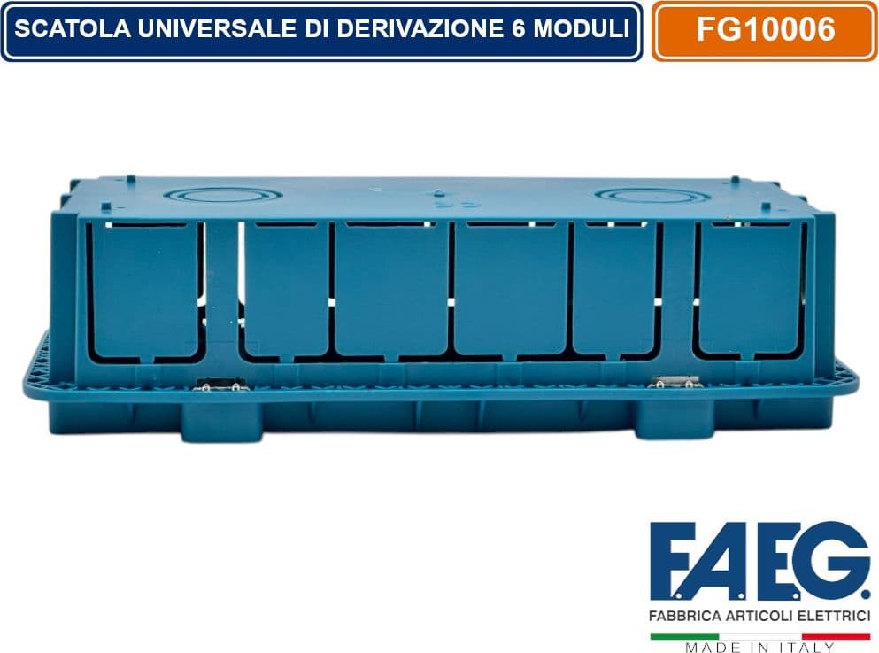 CASSETTA COMBINATA DA INCASSO MURO 6 POSTI MODELLO MAGNUM CON INSERTI IN FERRO ZINCATO FAEG FG10006 - 2
