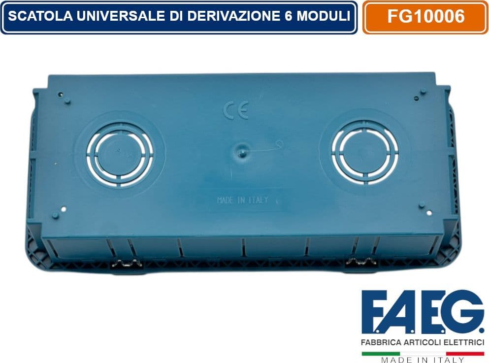 CASSETTA COMBINATA DA INCASSO MURO 6 POSTI MODELLO MAGNUM CON INSERTI IN FERRO ZINCATO FAEG FG10006 - 3