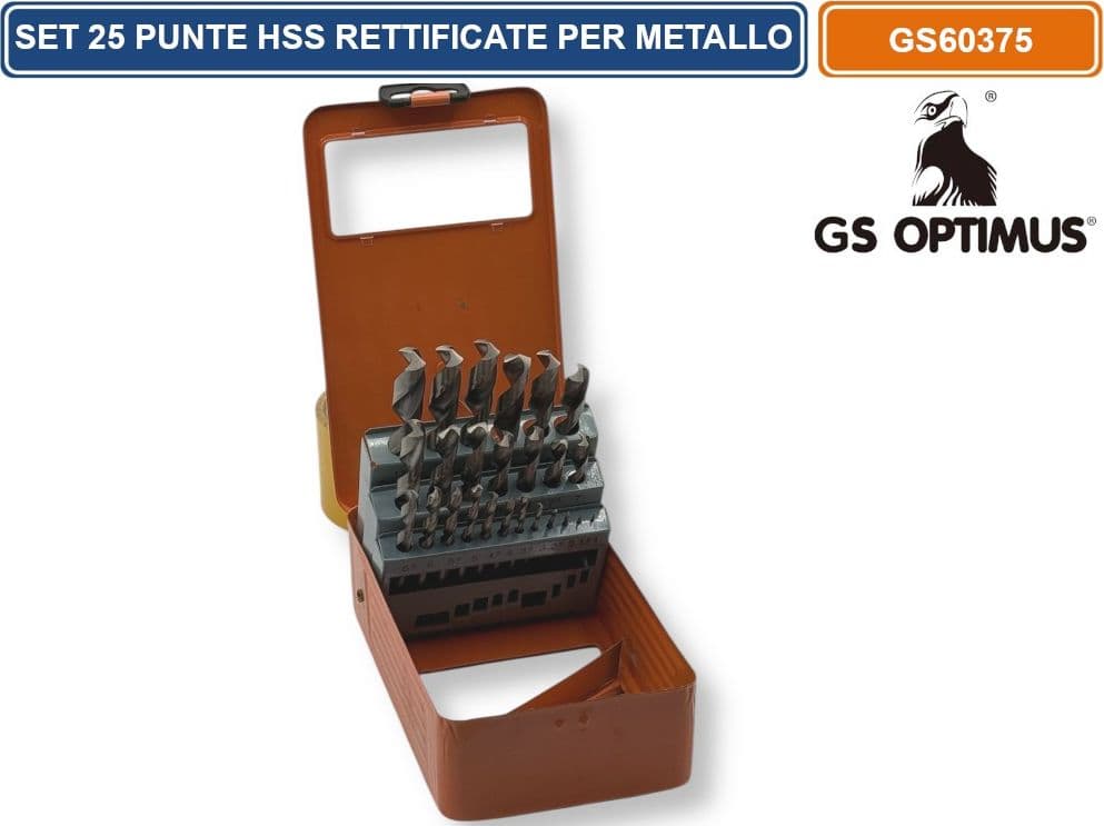 SET 25 PUNTE HSS RETTIFICATE DA Ø1-13 / 0.5mm PER METALLO ATTACCO CILINDRICO - 2